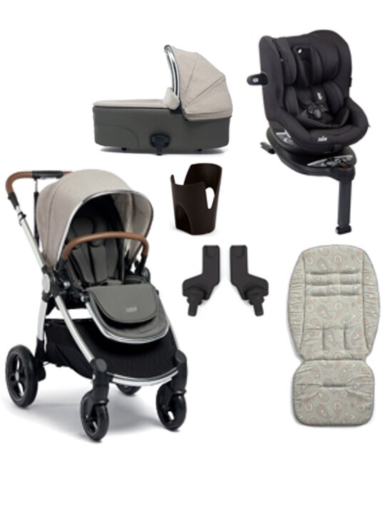 Ocarro 6 Piece Essentials Bundle Heritage with Joie i-Spin 360 i-Size Car Seat Coal image number 1